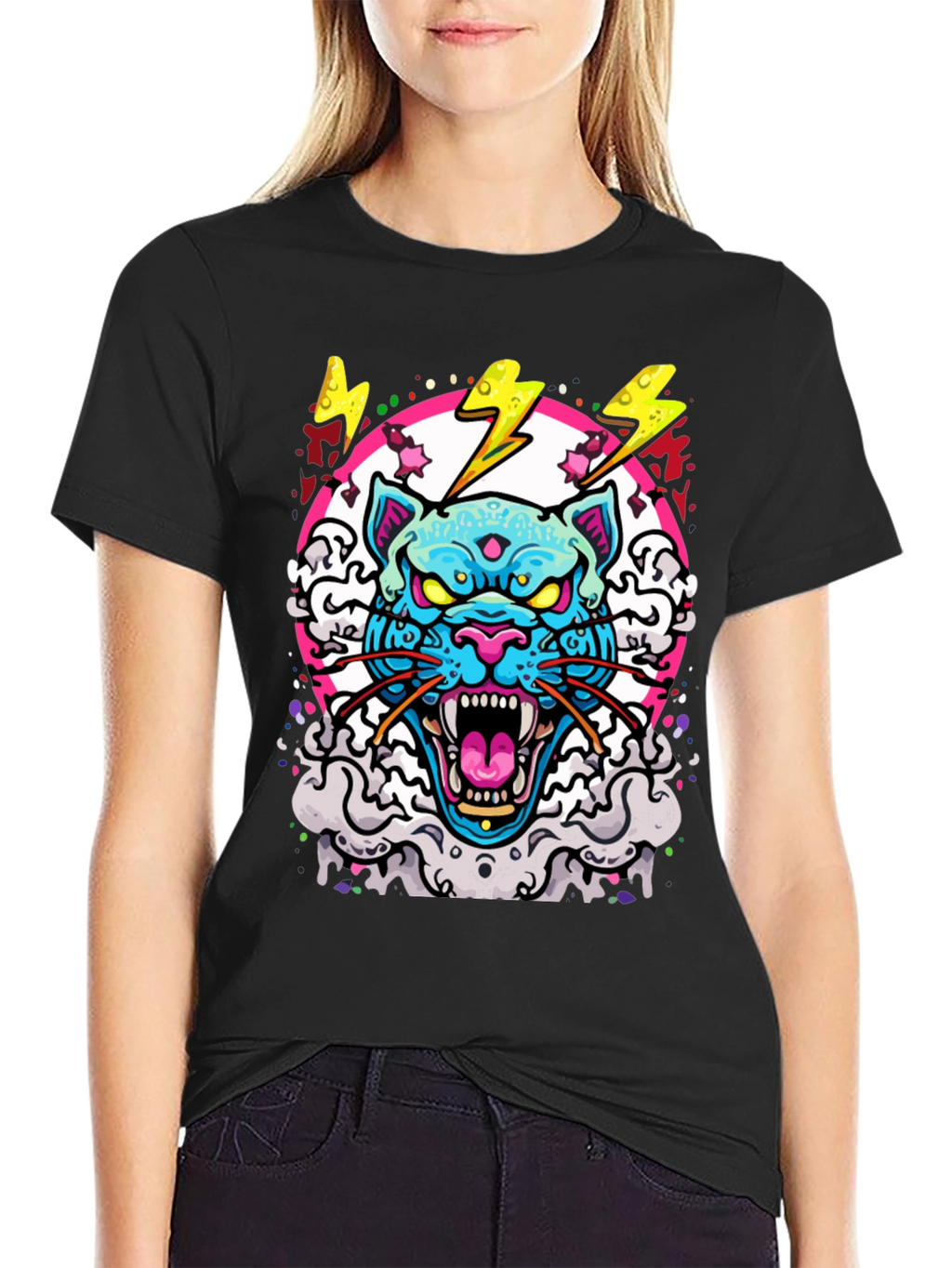 Cyberpunk Cat Graphic Tee