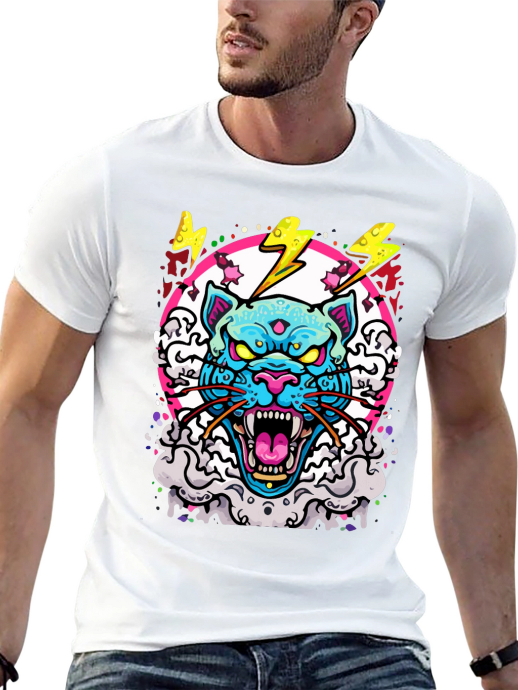 Cyberpunk Cat Graphic Tee