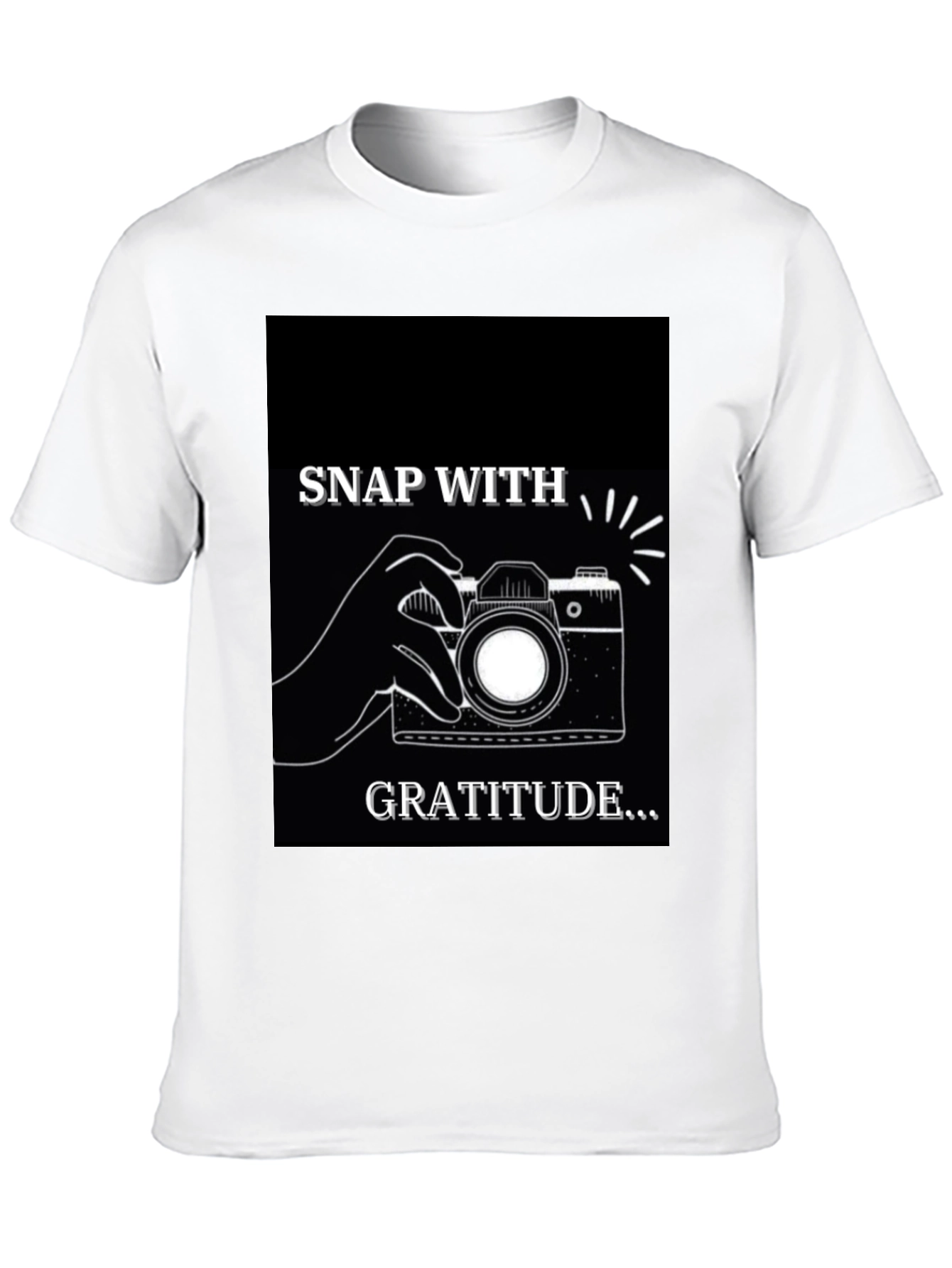 Snap With Gratitude Graphic T-Shirt - Black