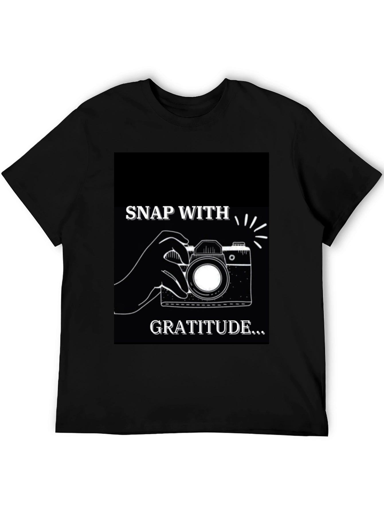Snap With Gratitude Graphic T-Shirt - Black