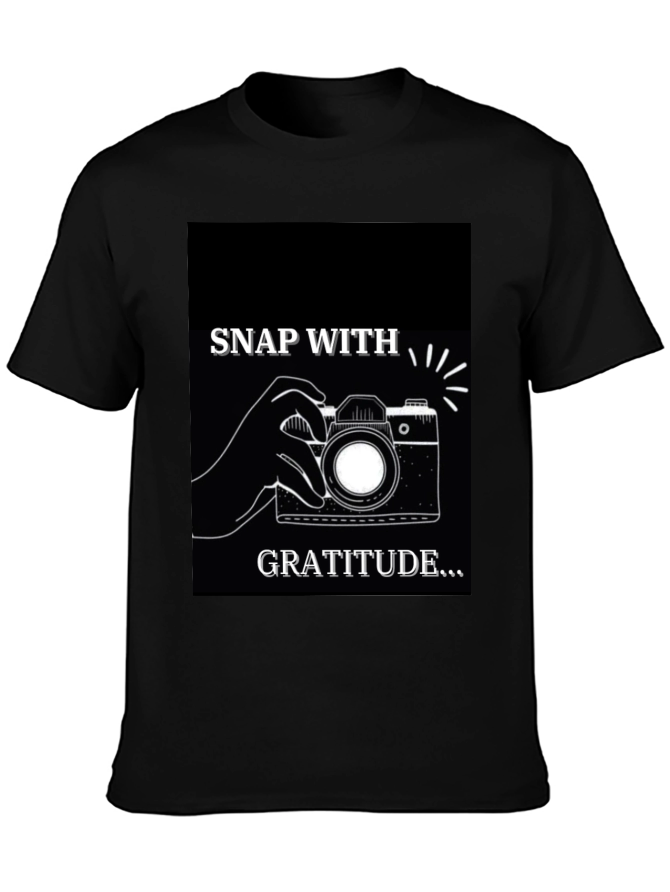 Snap With Gratitude Graphic T-Shirt - Black