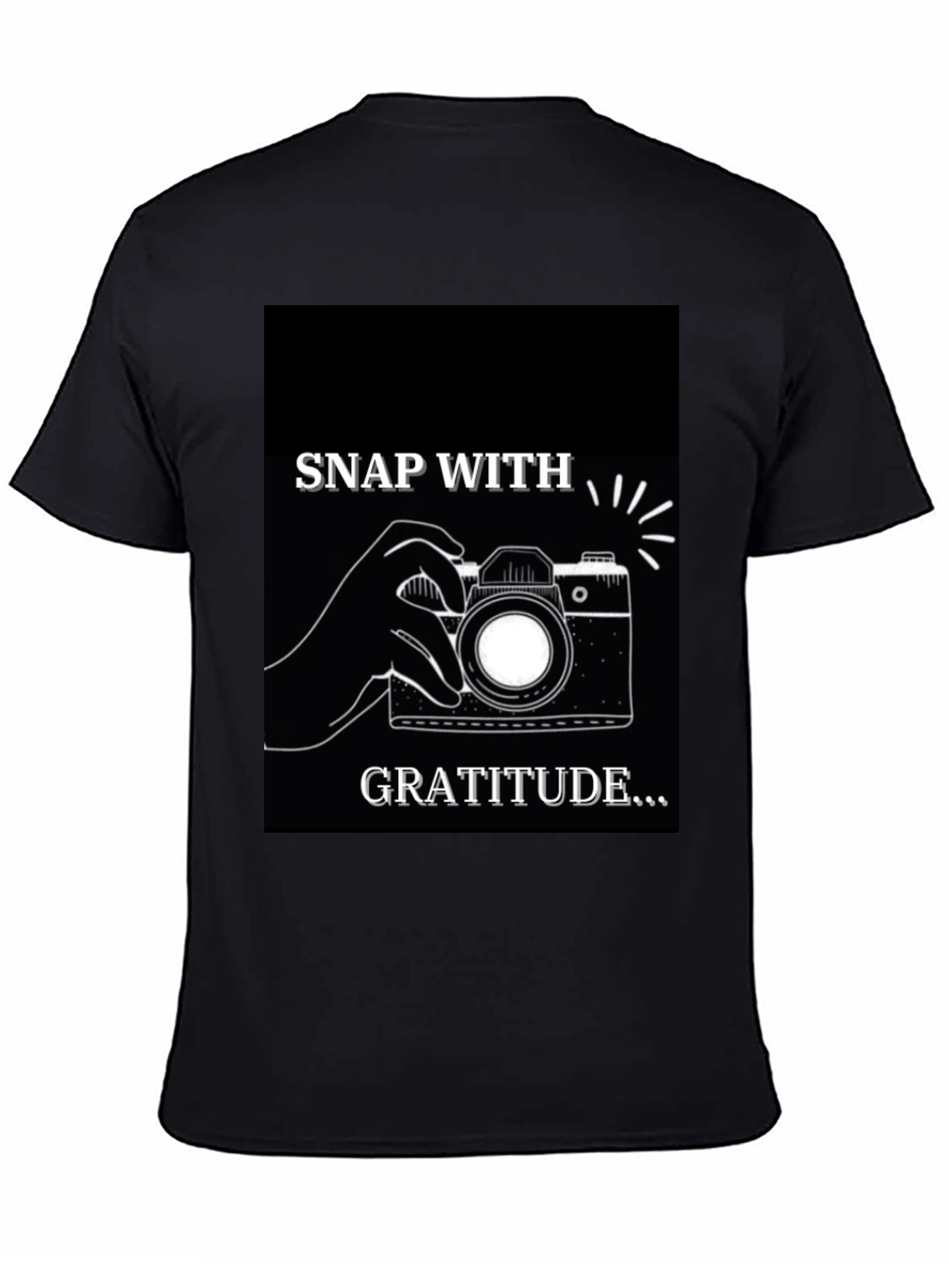 Snap With Gratitude Graphic T-Shirt - Black