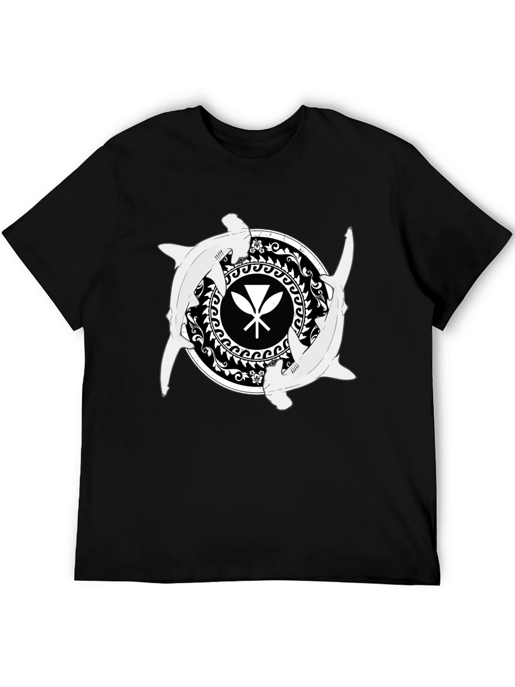 Shark & Paddle T-Shirt - Black Graphic Tee