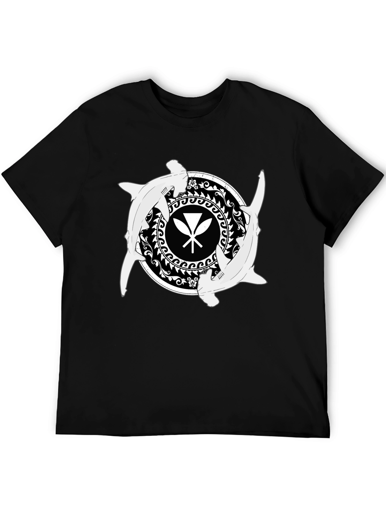 Shark & Paddle T-Shirt - Black Graphic Tee