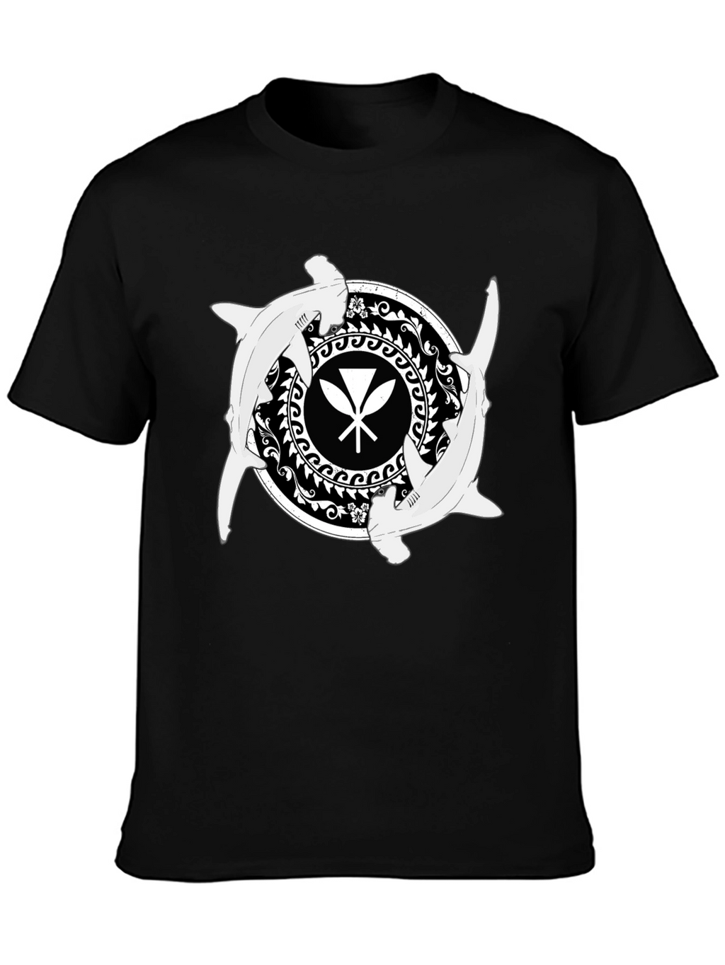 Shark & Paddle T-Shirt - Black Graphic Tee
