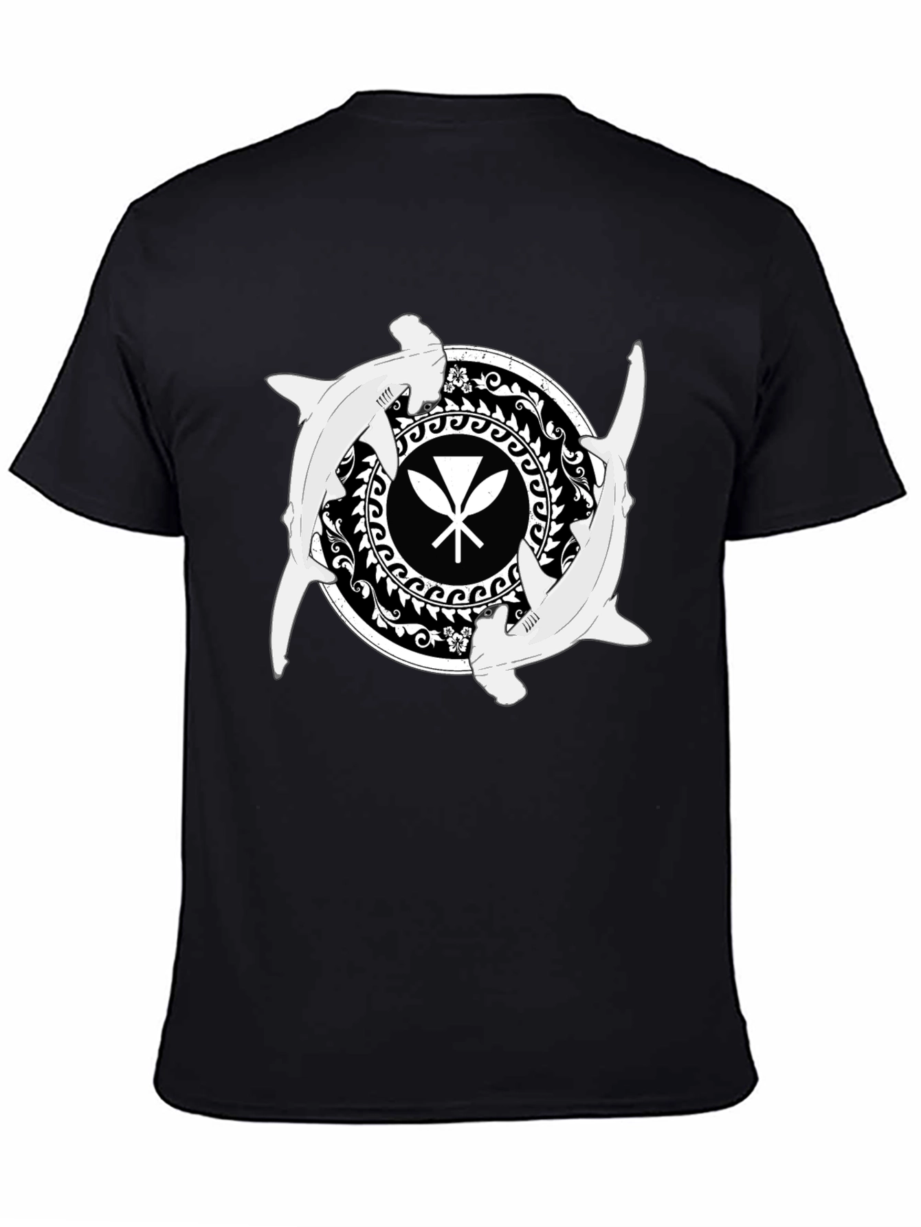 Shark & Paddle T-Shirt - Black Graphic Tee