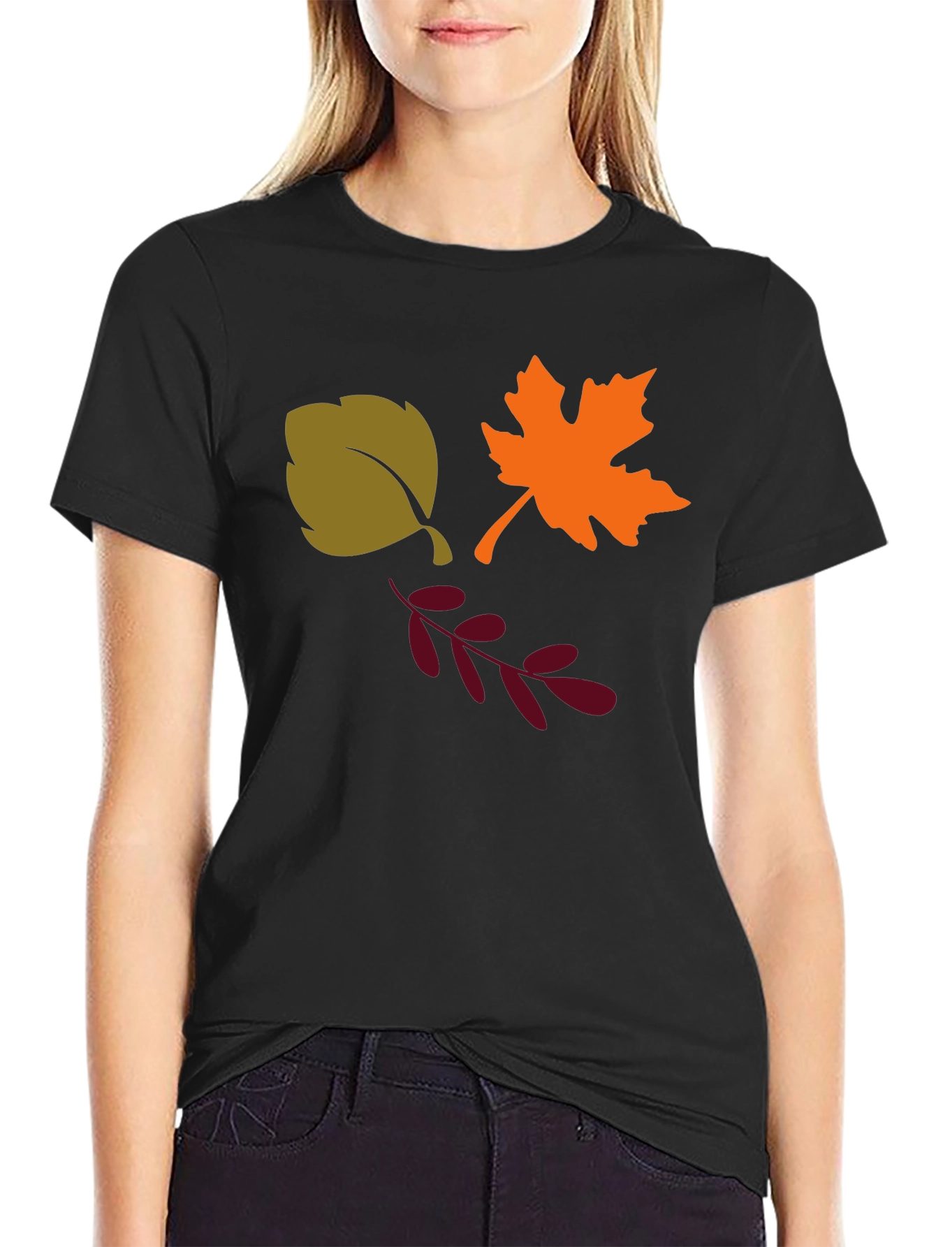 Autumn Leaves Graphic Tee - Black