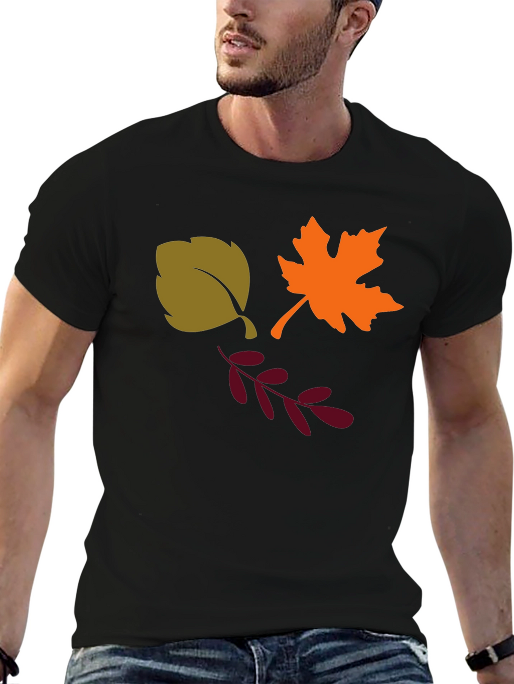 Autumn Leaves Graphic Tee - Black