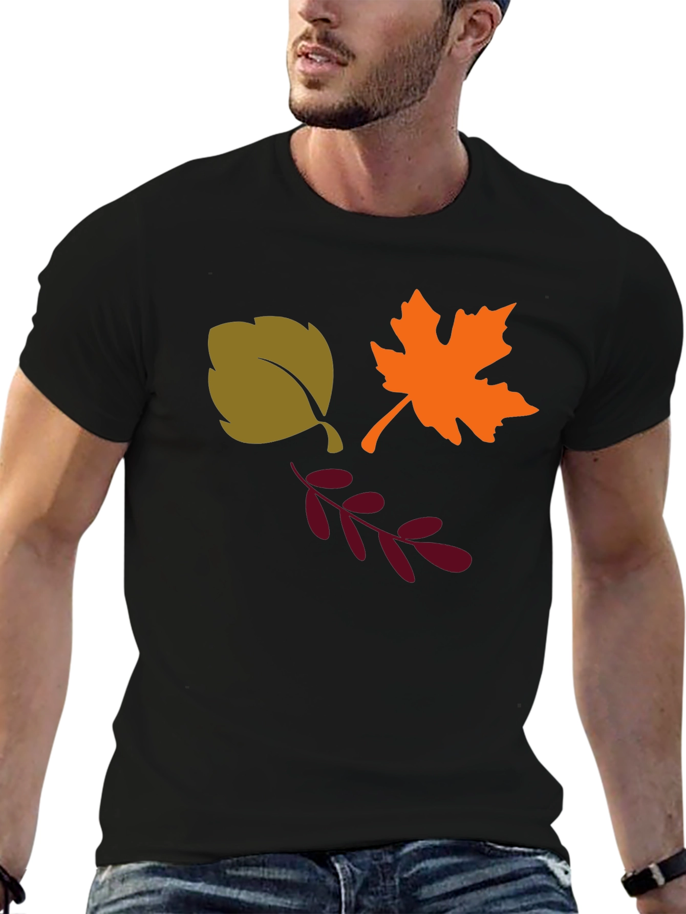 Autumn Leaves Graphic Tee - Black