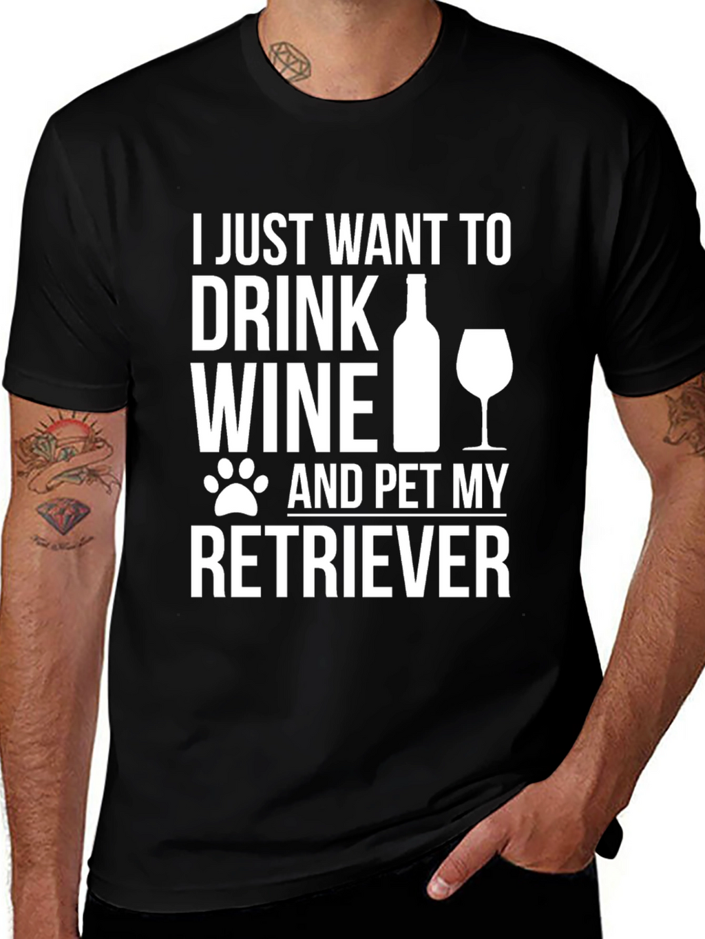 Drink Wine & Pet Retriever T-Shirt