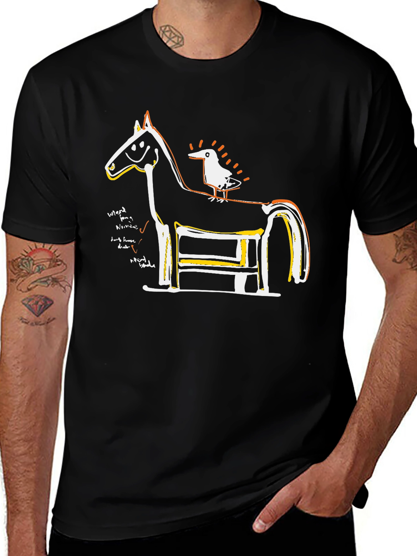 Horse & Bird Graphic T-Shirt