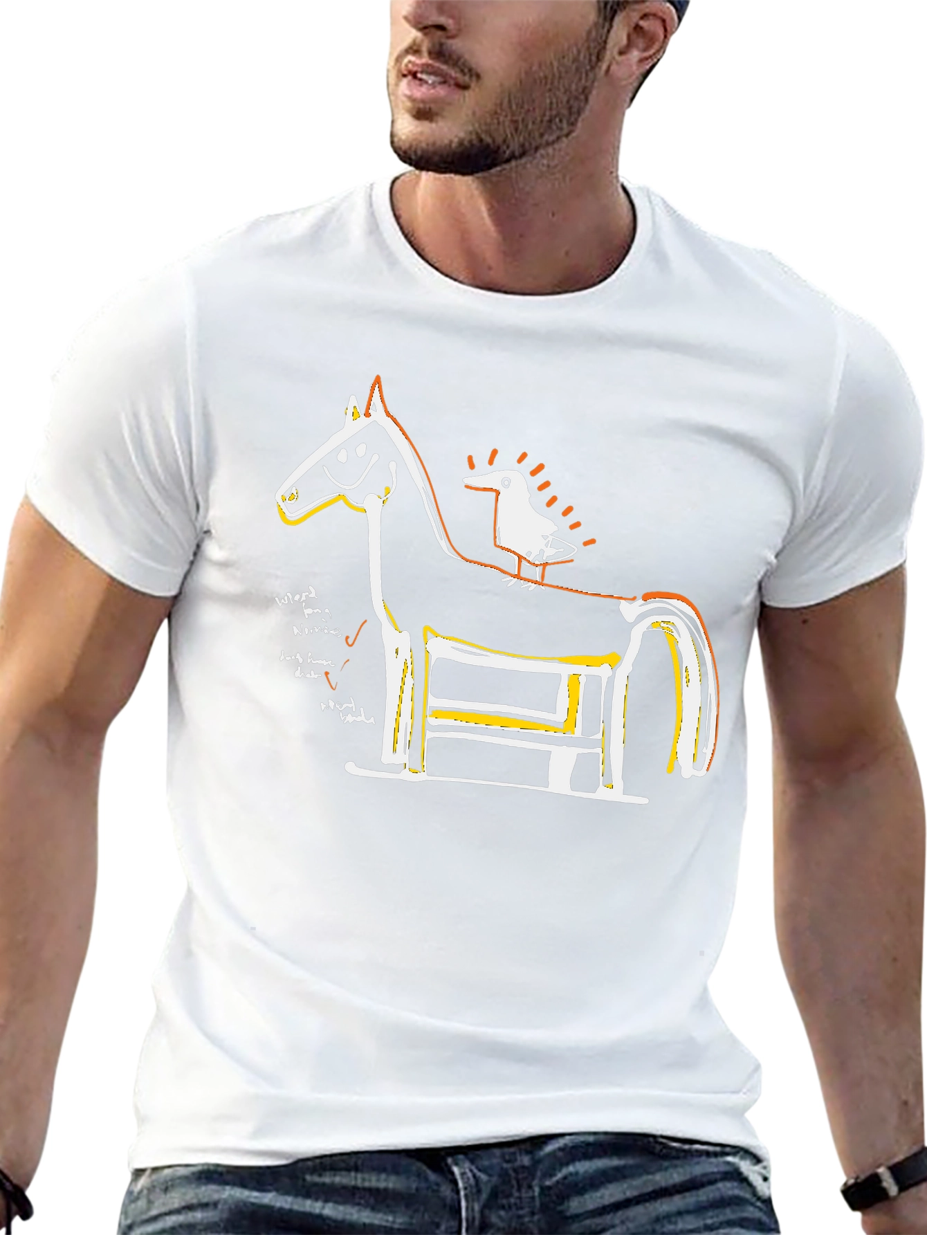 Horse & Bird Graphic T-Shirt