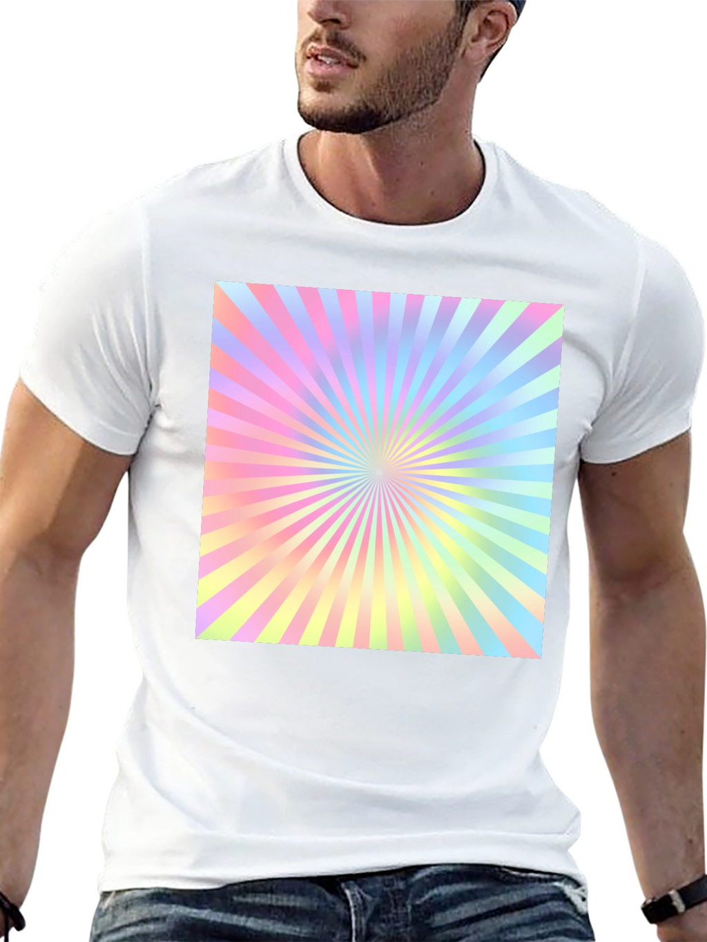 Retro Pastel Sunburst Graphic Tee