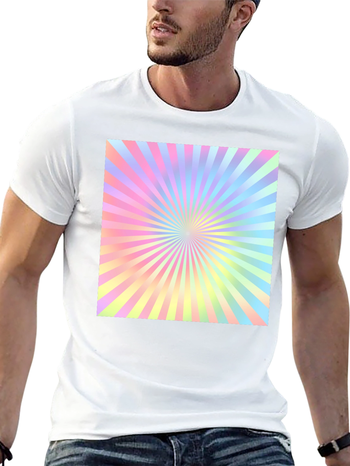 Retro Pastel Sunburst Graphic Tee