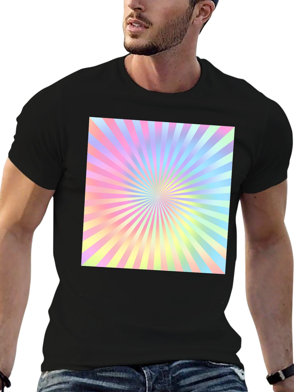 Retro Pastel Sunburst Graphic Tee