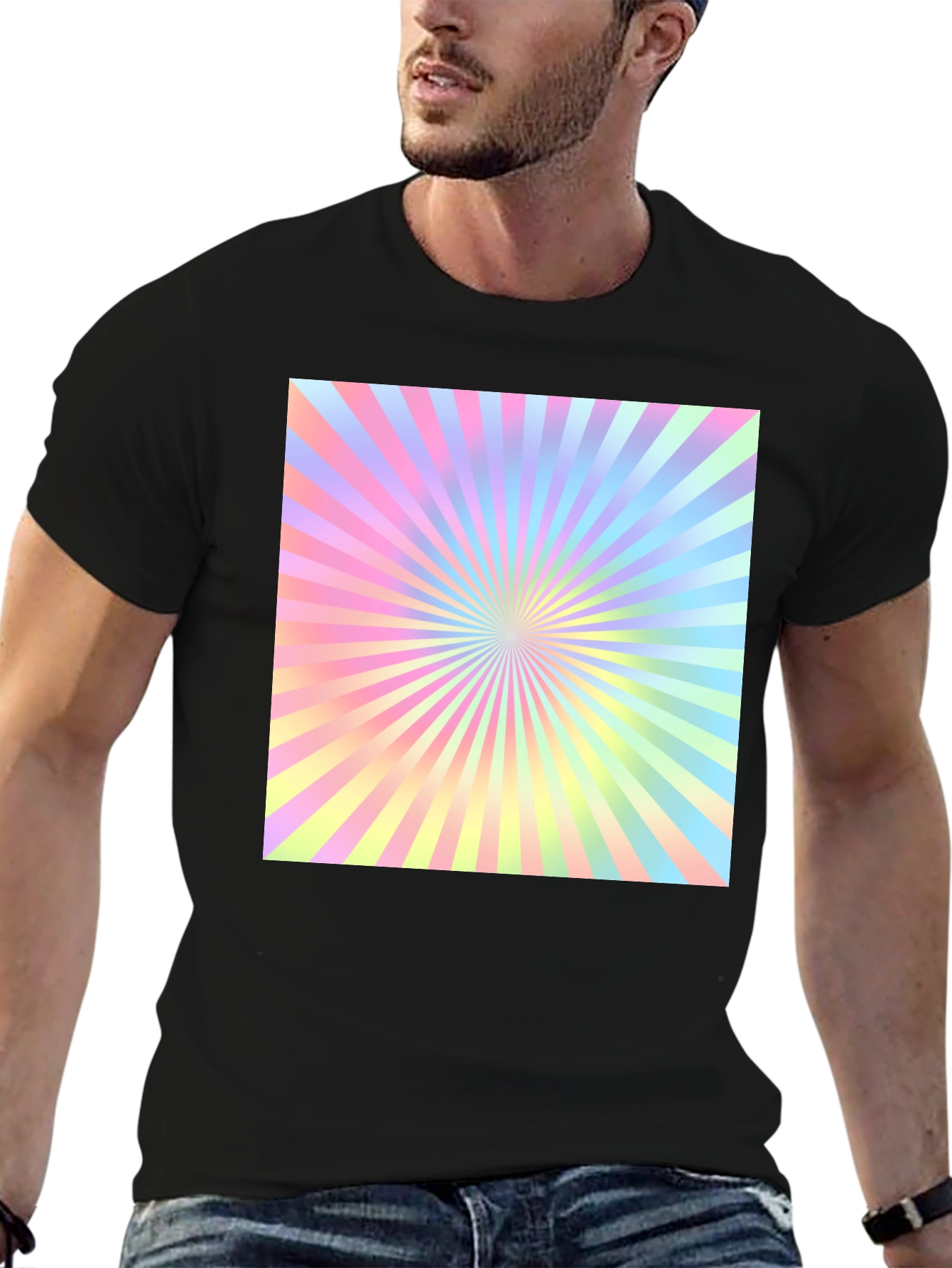 Retro Pastel Sunburst Graphic Tee