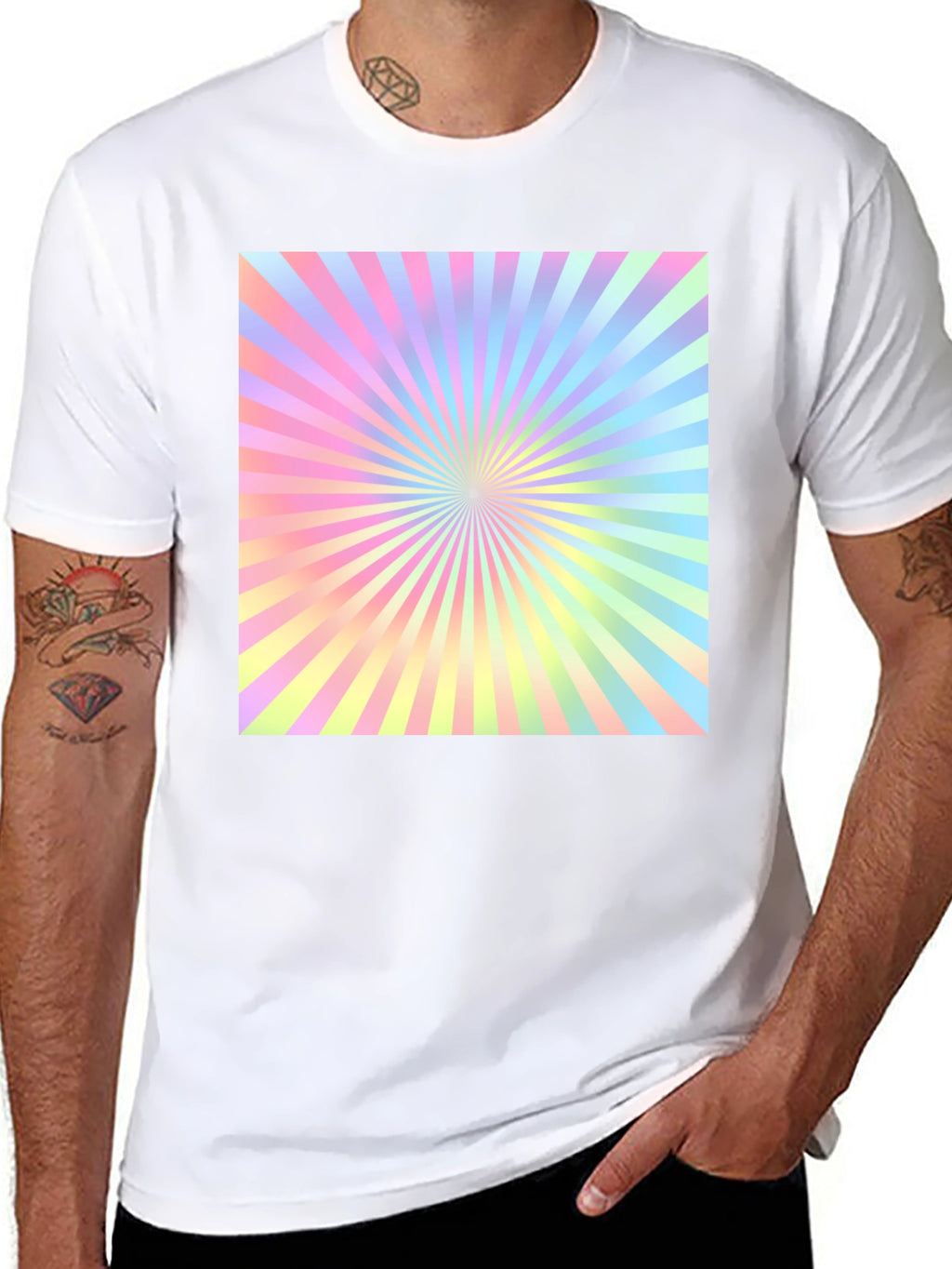Retro Pastel Sunburst Graphic Tee