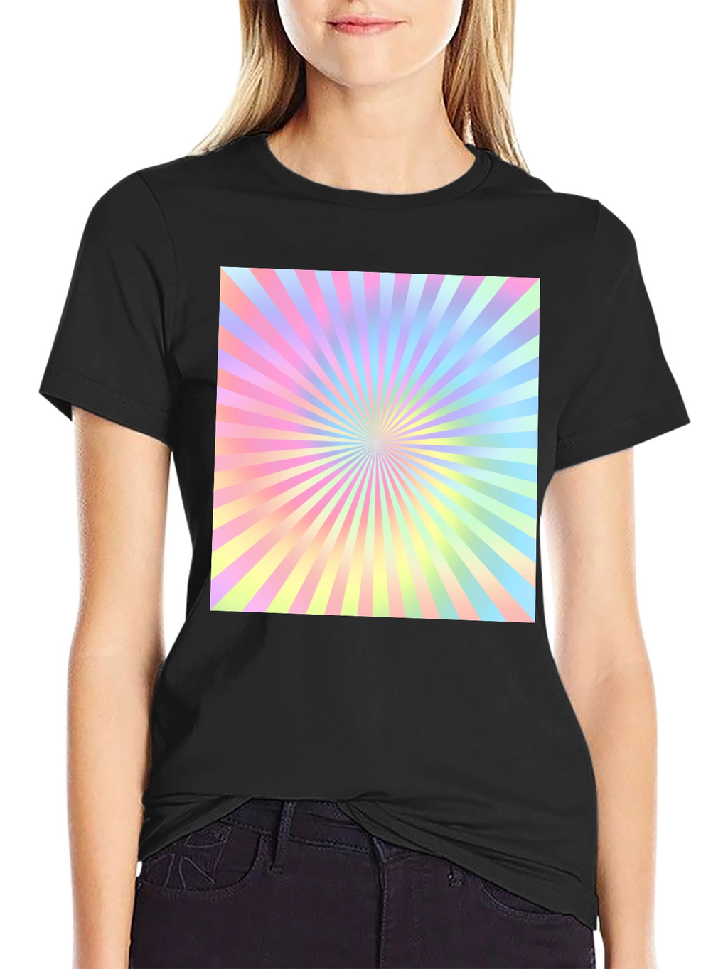 Retro Pastel Sunburst Graphic Tee