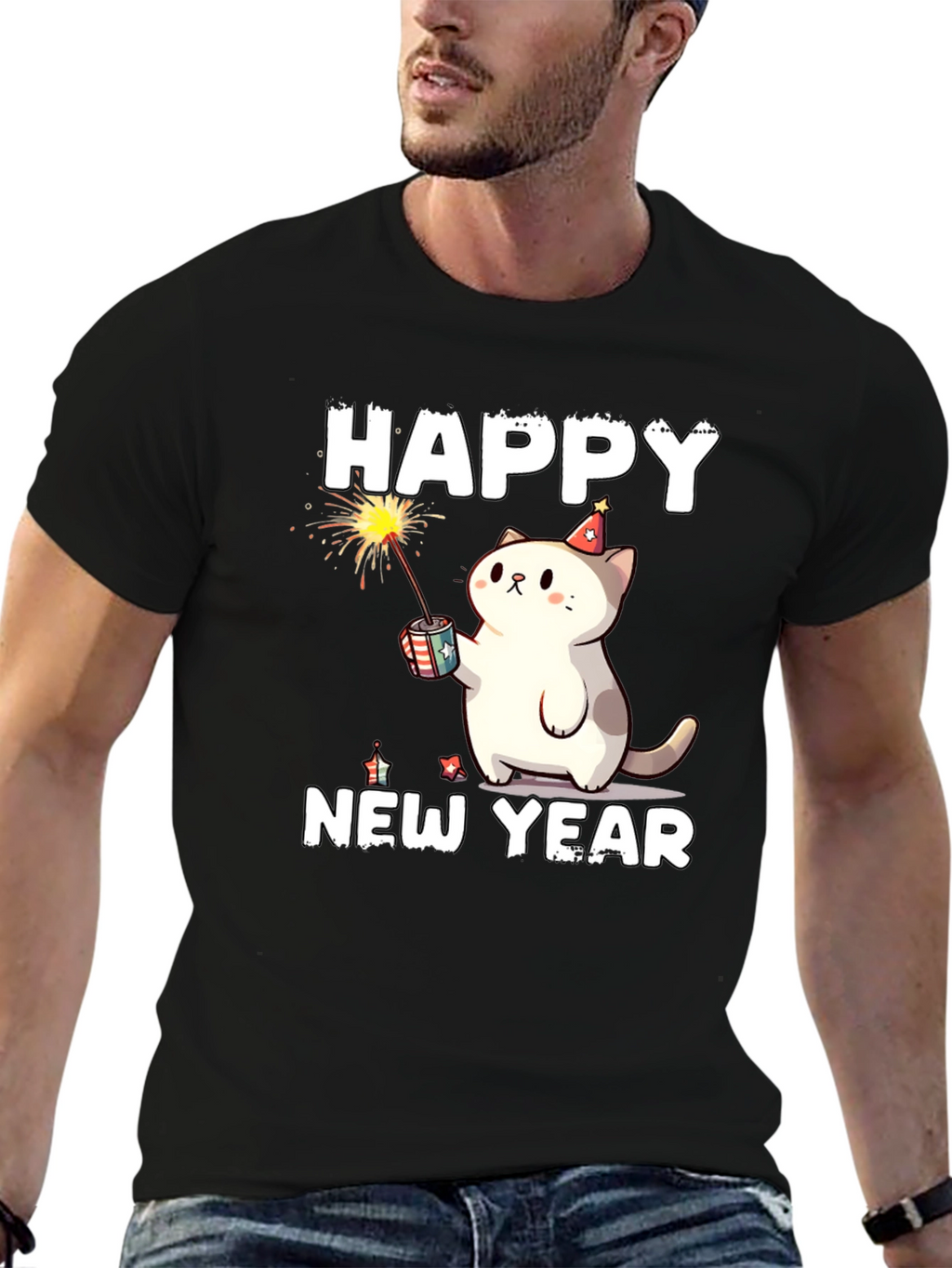 Happy New Year Cat T-Shirt