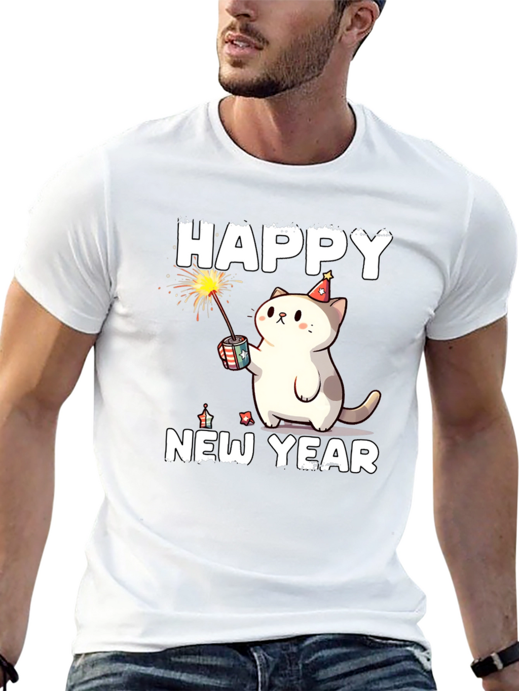 Happy New Year Cat T-Shirt