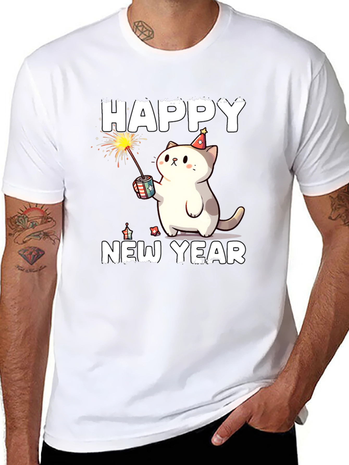 Happy New Year Cat T-Shirt