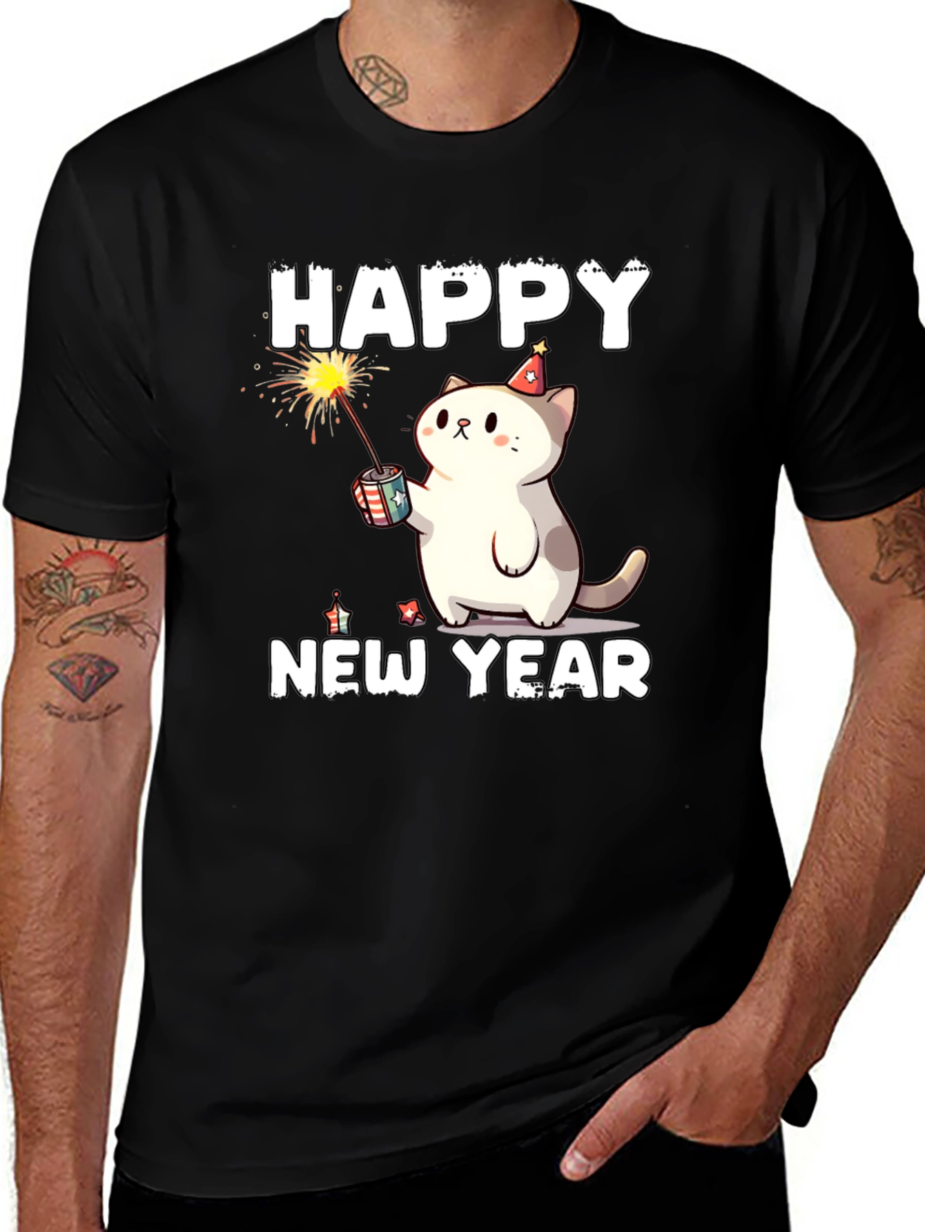 Happy New Year Cat T-Shirt