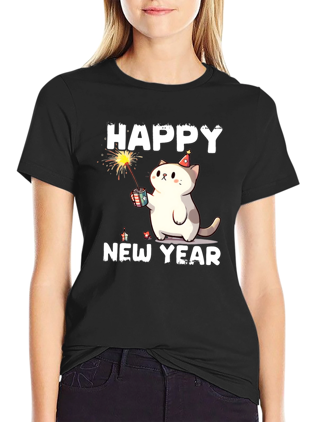 Happy New Year Cat T-Shirt