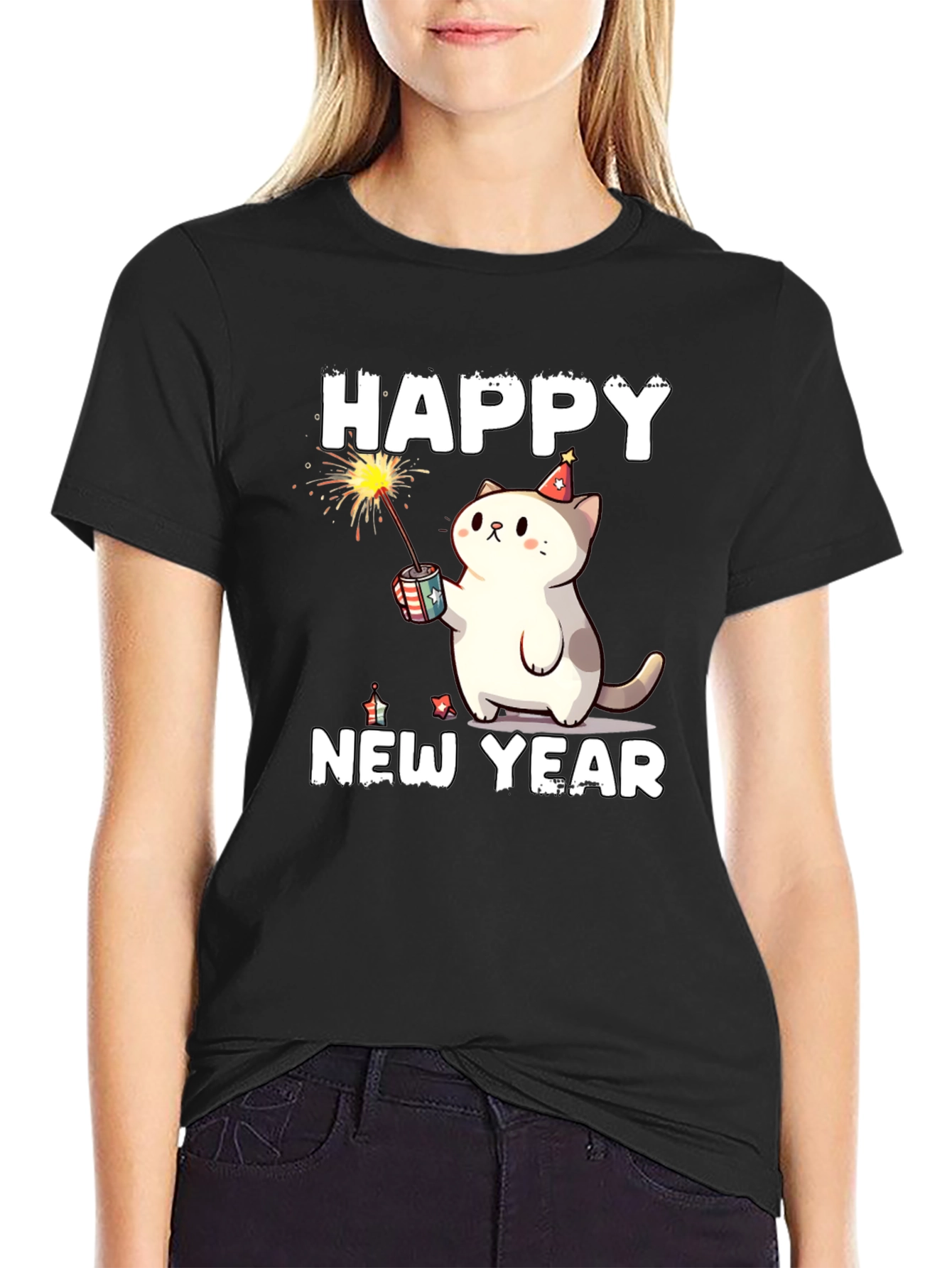 Happy New Year Cat T-Shirt