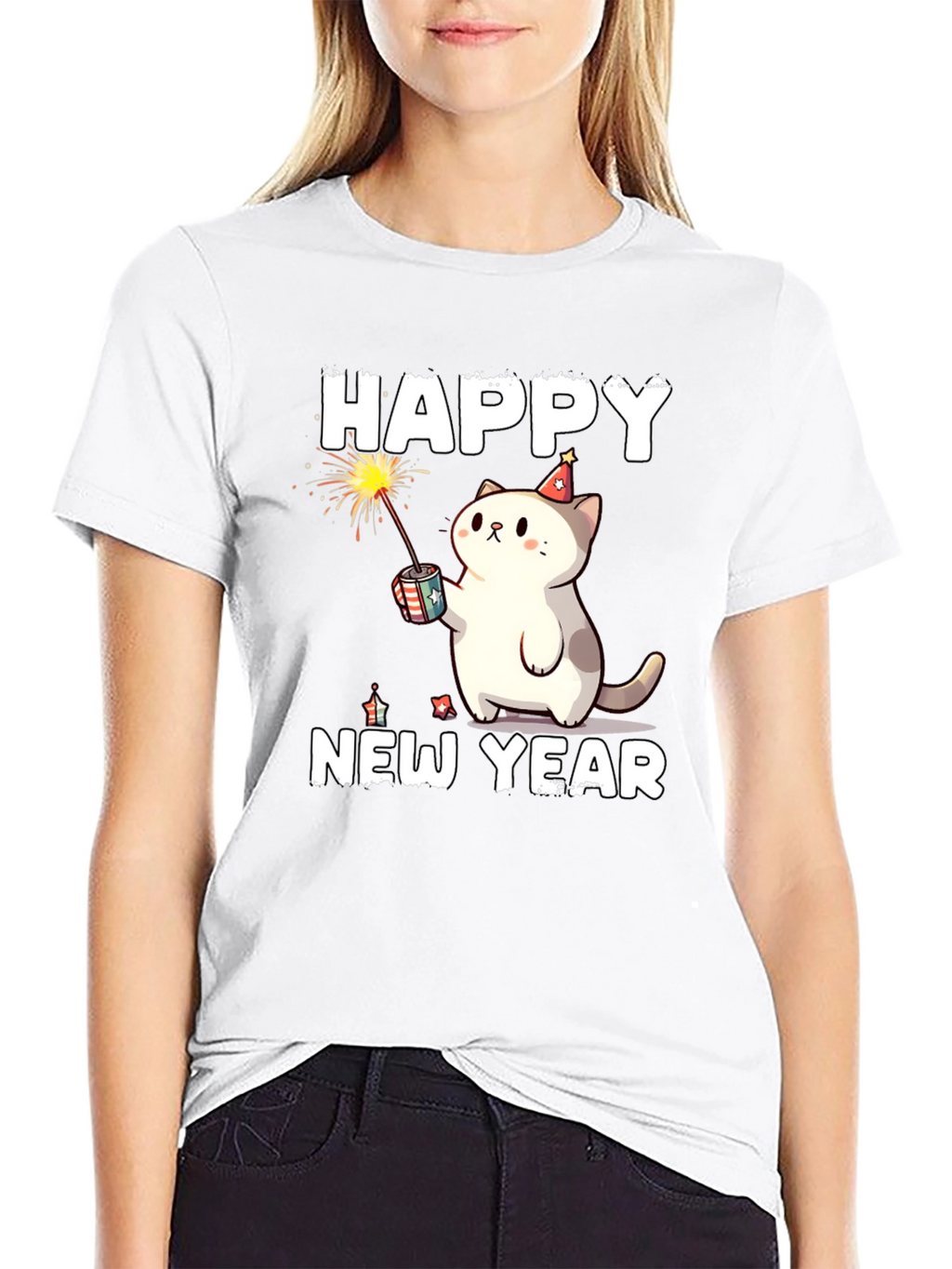 Happy New Year Cat T-Shirt