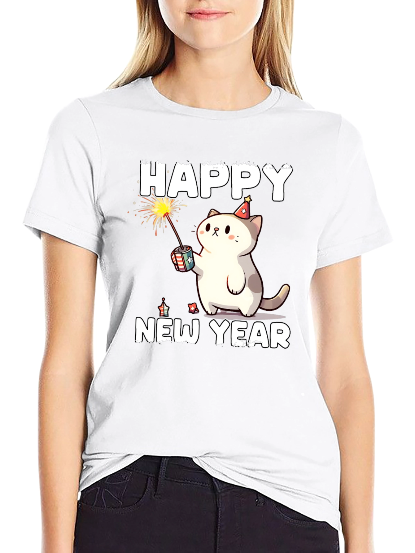 Happy New Year Cat T-Shirt