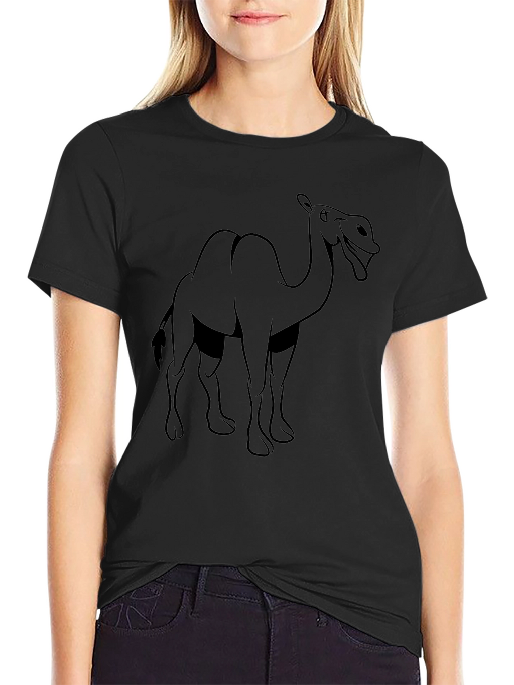 Camel Graphic T-Shirt - Black Cotton Tee