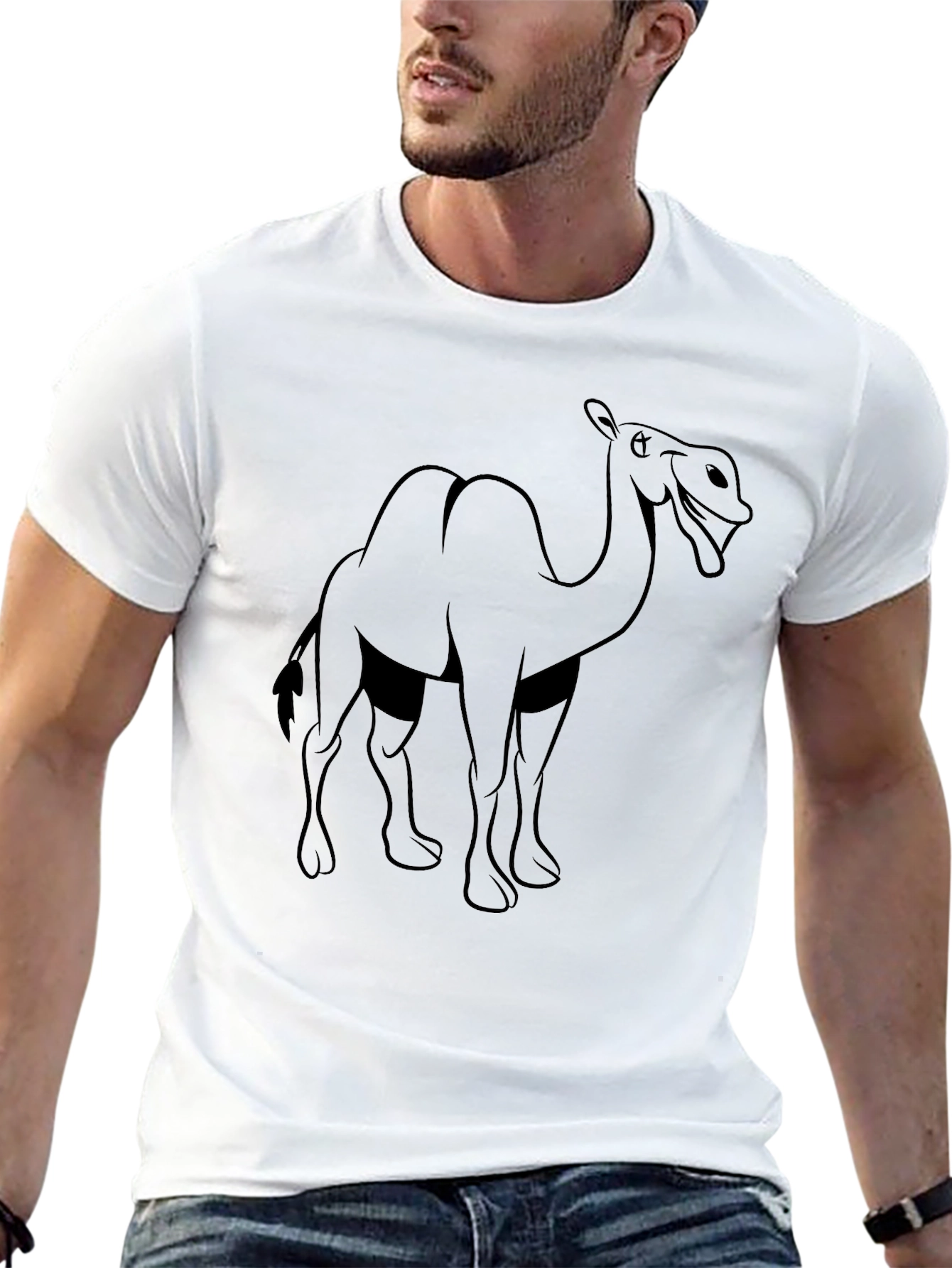 Camel Graphic T-Shirt - Black Cotton Tee