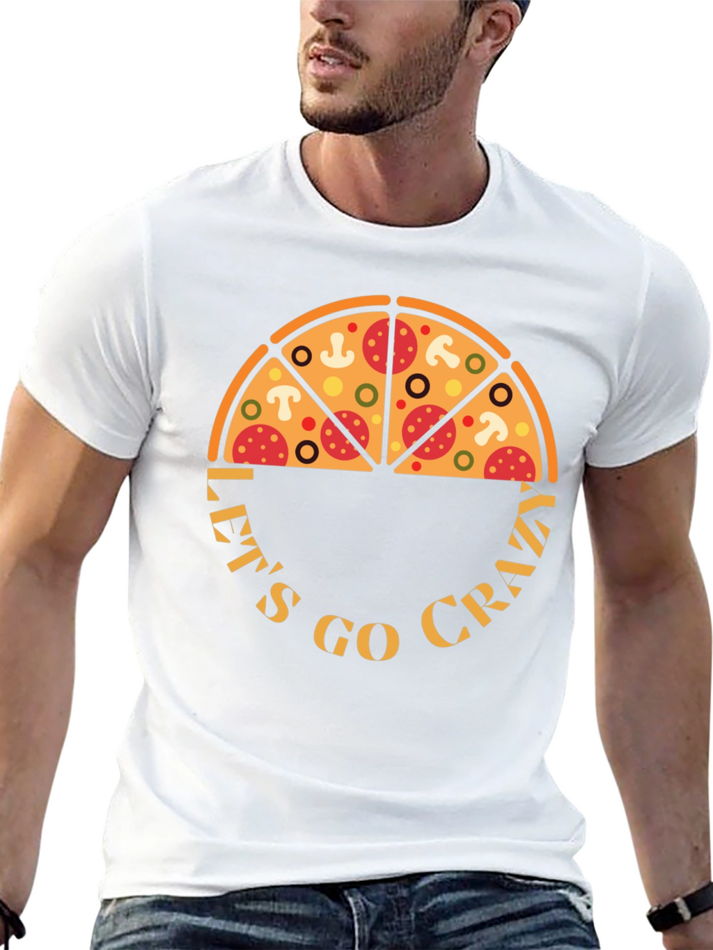 Pizza Crazy Graphic T-Shirt - Fun Design