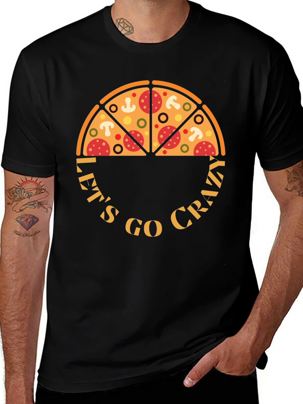 Pizza Crazy Graphic T-Shirt - Fun Design