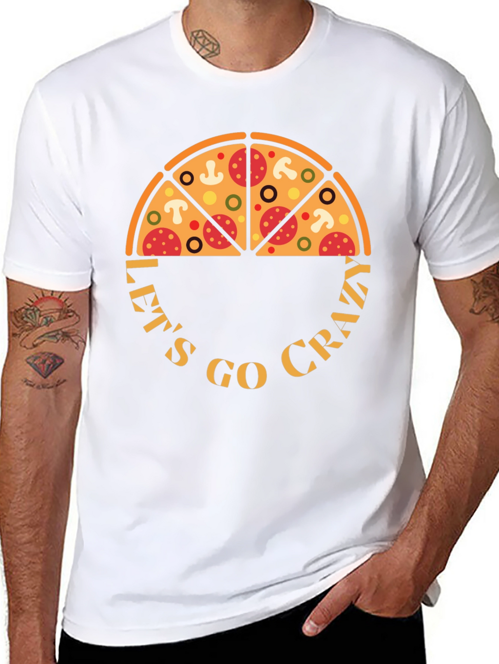 Pizza Crazy Graphic T-Shirt - Fun Design