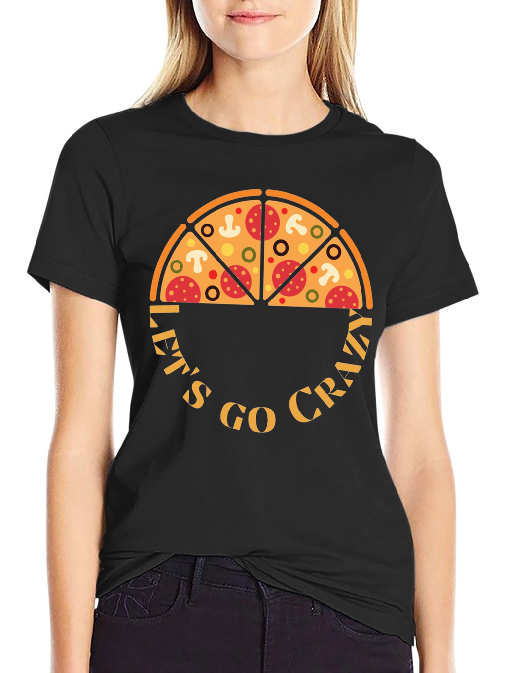 Pizza Crazy Graphic T-Shirt - Fun Design