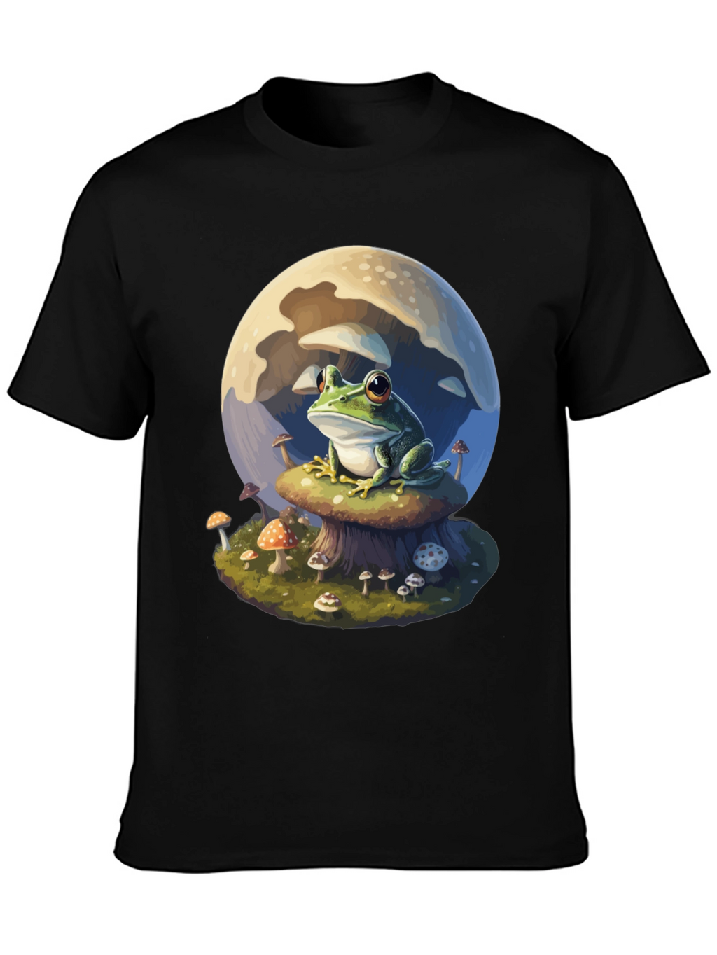 Frog on Mushroom T-Shirt - Whimsical Design