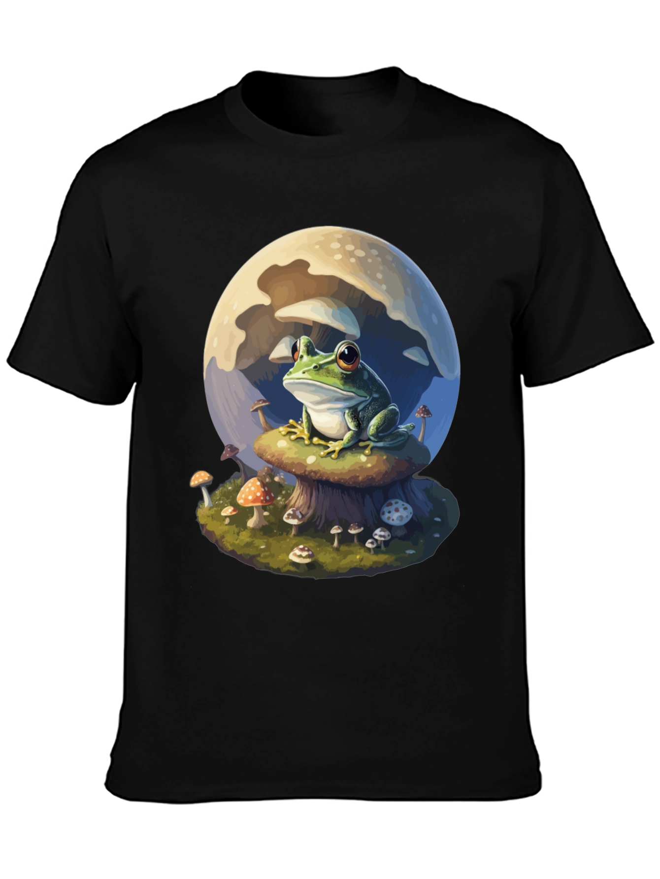 Frog on Mushroom T-Shirt - Whimsical Design