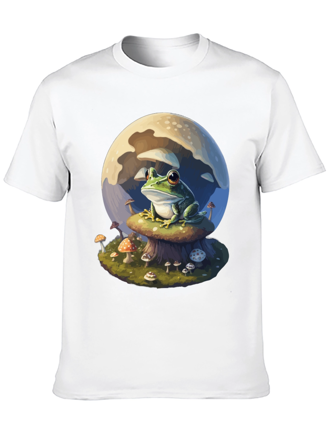 Frog on Mushroom T-Shirt - Whimsical Design