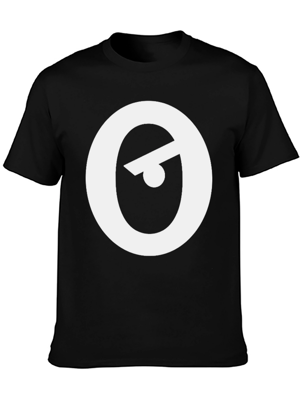 Modern Black T-Shirt with Abstract Eye Logo