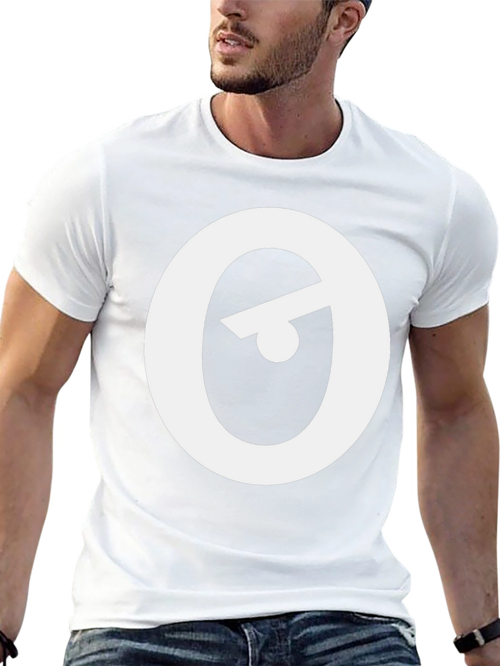 Modern Black T-Shirt with Abstract Eye Logo