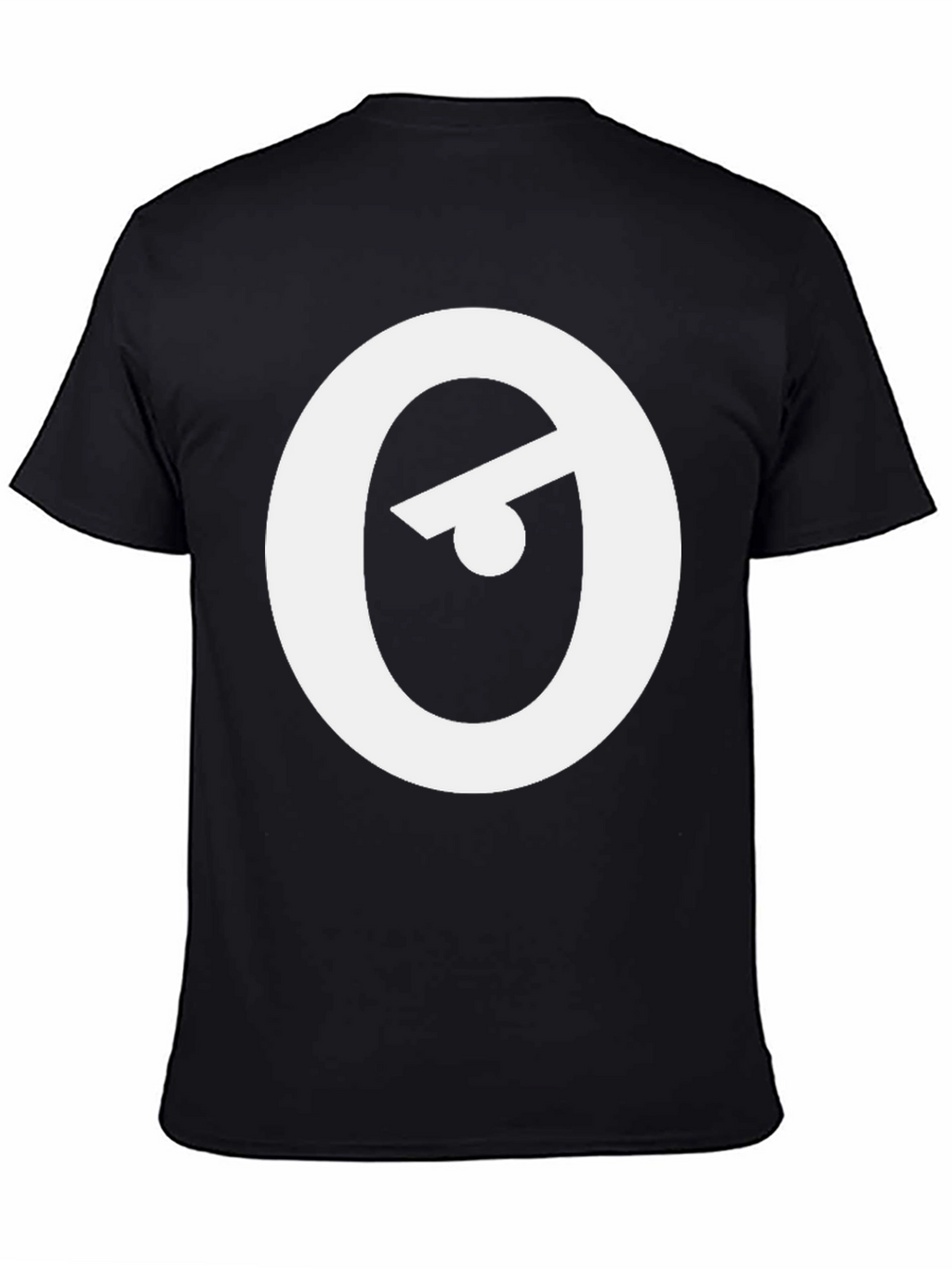 Modern Black T-Shirt with Abstract Eye Logo