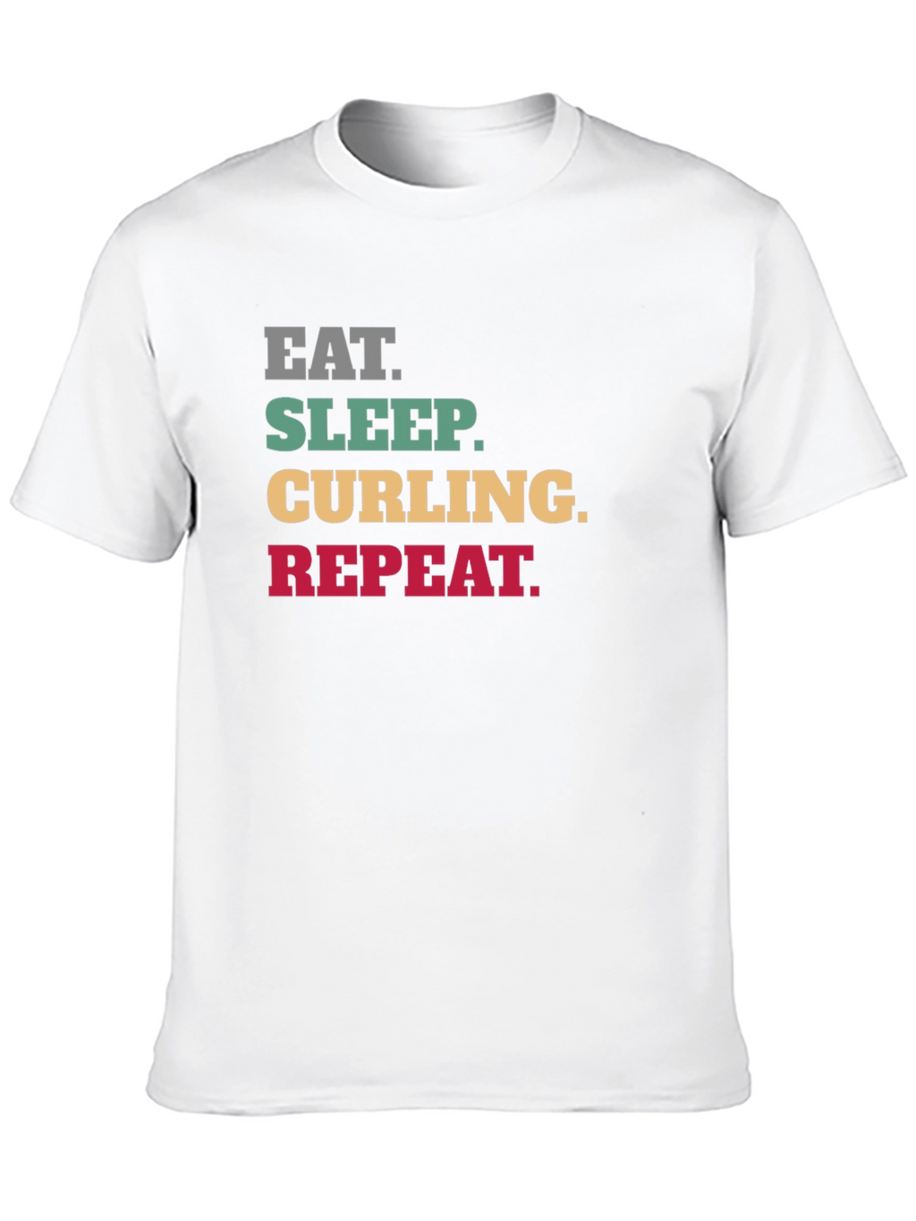 Eat Sleep Curling Repeat Black T-Shirt