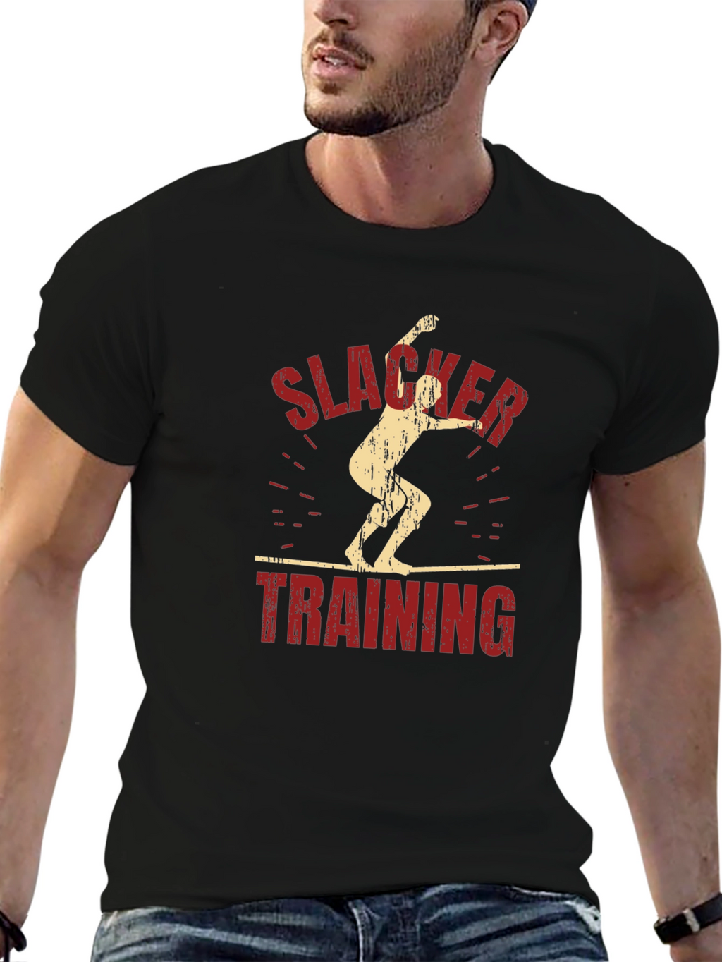Slacker Training Graphic Tee - Black Cotton T-Shirt