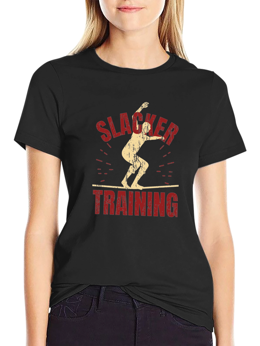 Slacker Training Graphic Tee - Black Cotton T-Shirt