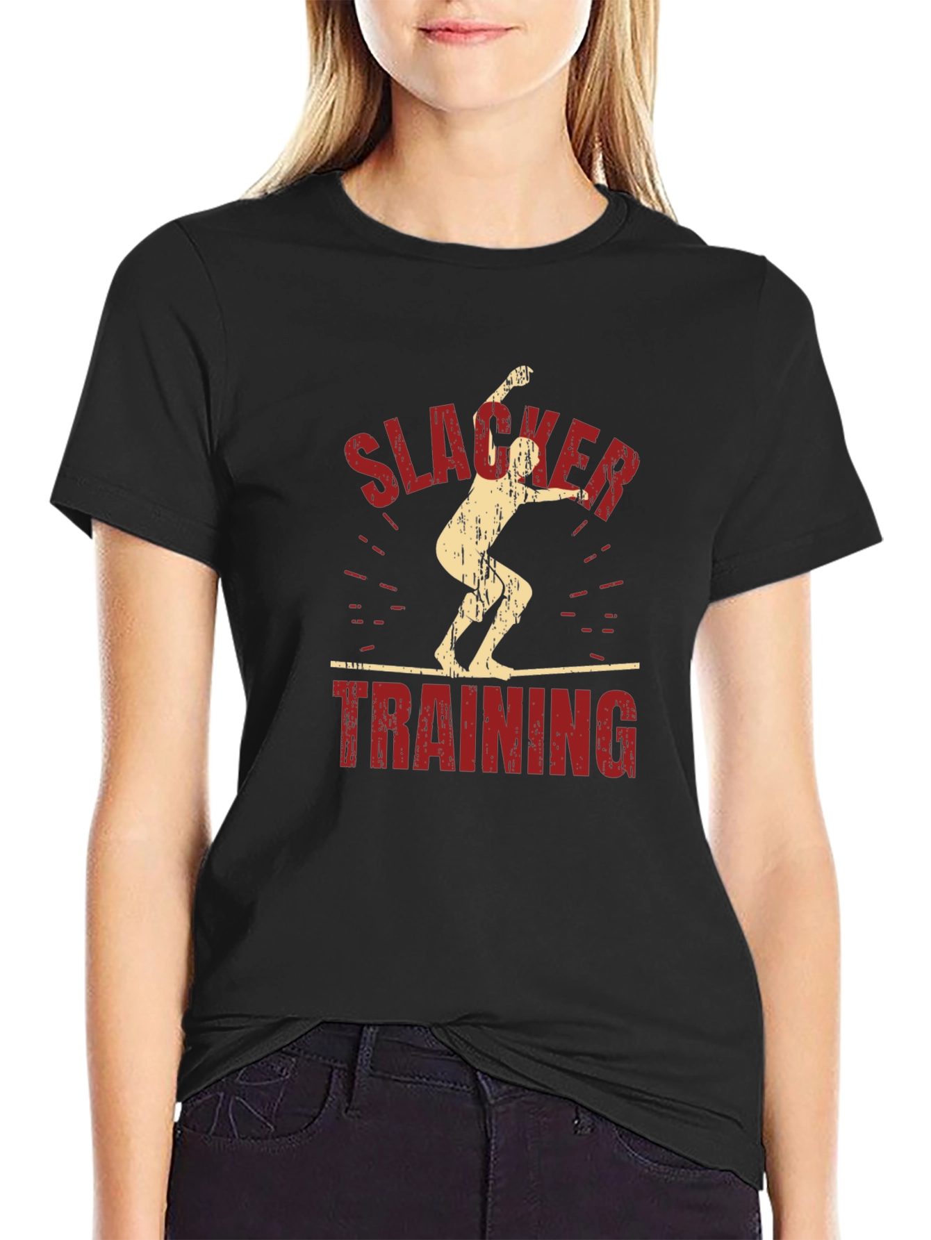 Slacker Training Graphic Tee - Black Cotton T-Shirt