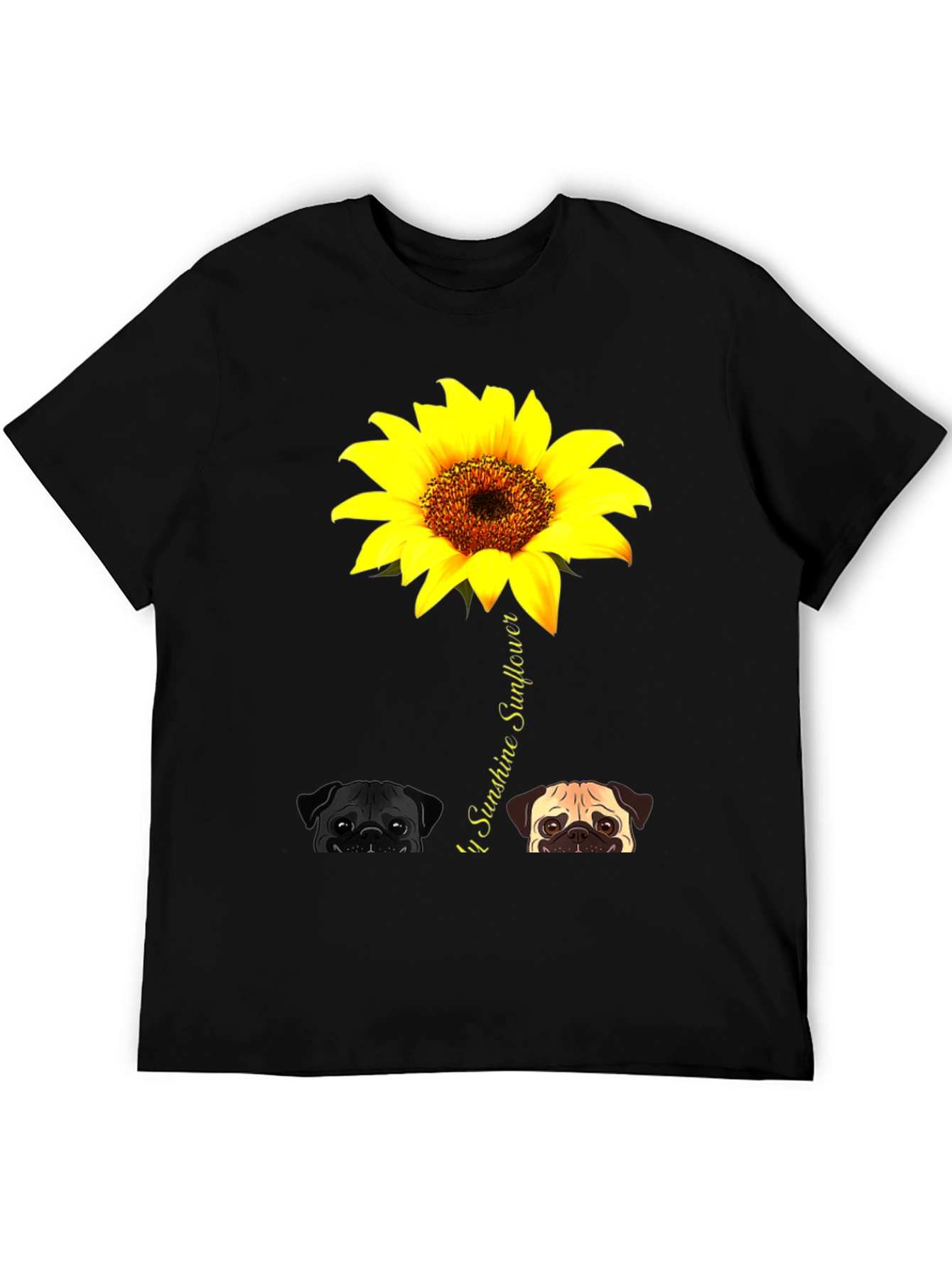 Pug Sunflower Graphic Tee - You Are My Sunshine
