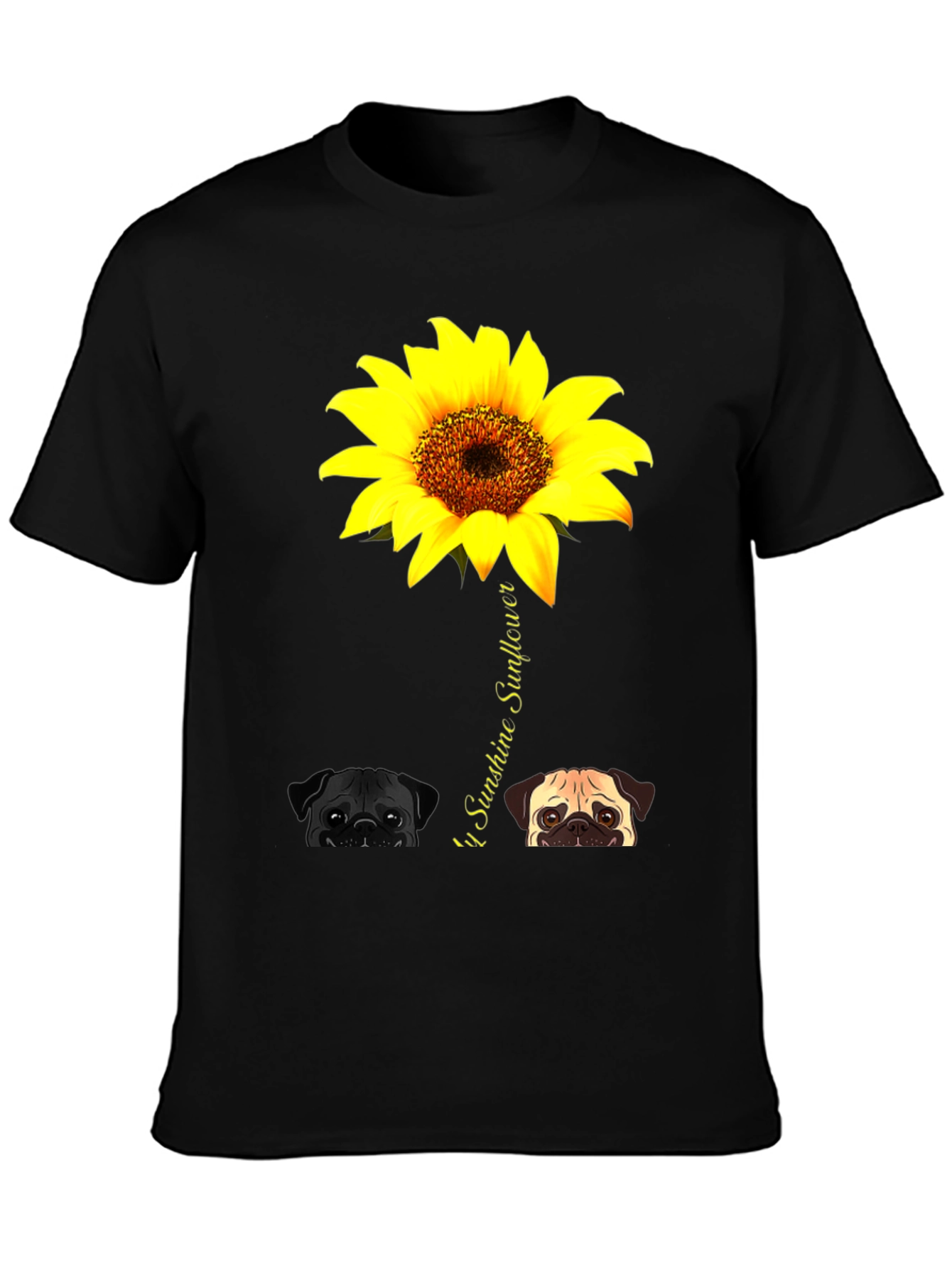 Pug Sunflower Graphic Tee - You Are My Sunshine