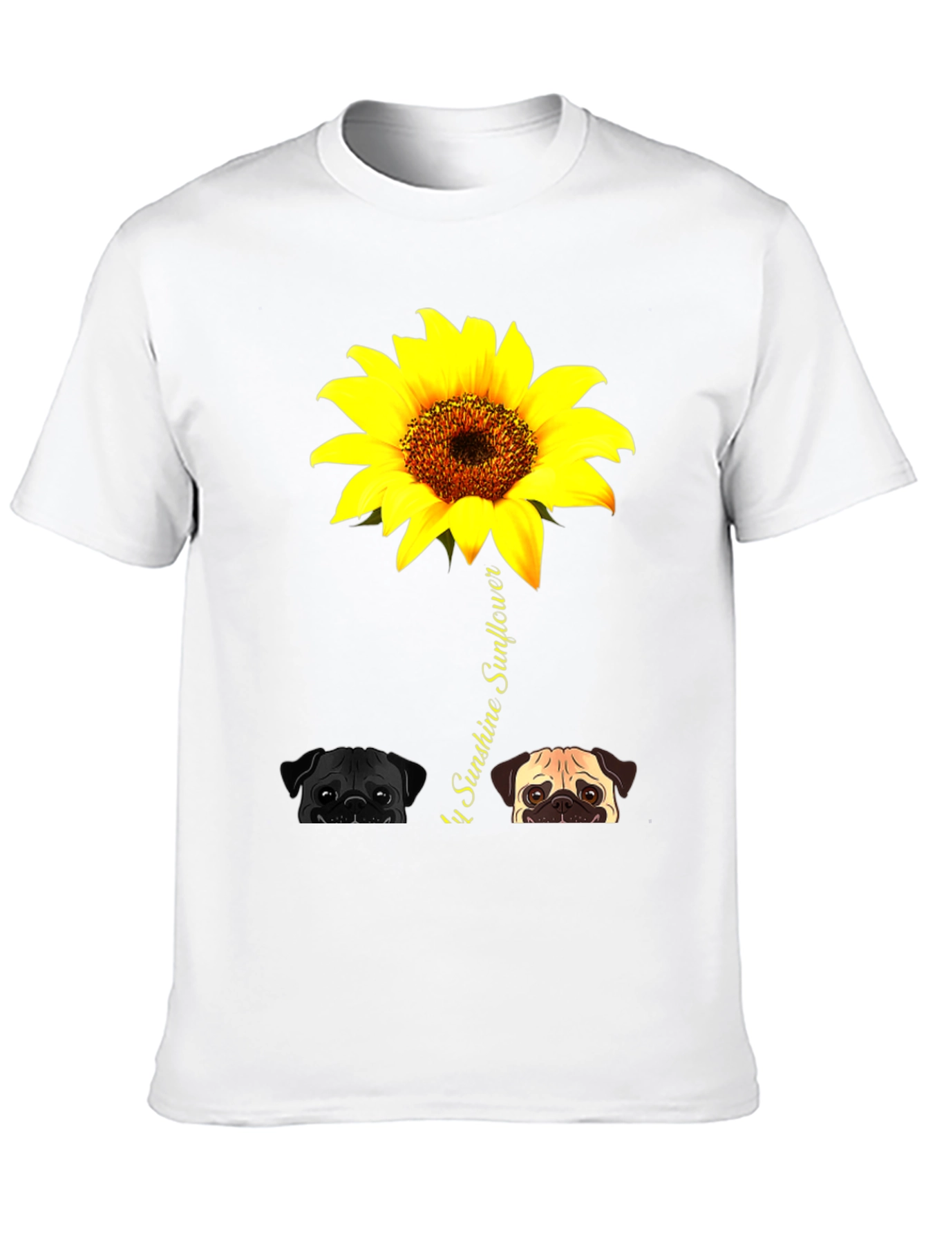 Pug Sunflower Graphic Tee - You Are My Sunshine