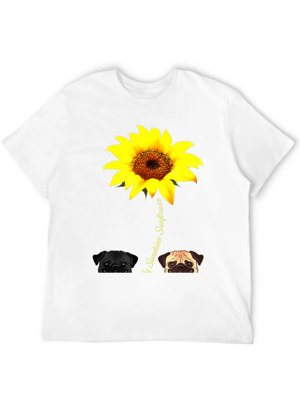 Pug Sunflower Graphic Tee - You Are My Sunshine